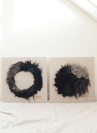 Halona set of two artwork wool on frame