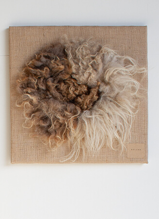 Halona artwork wool jute background wooden frame