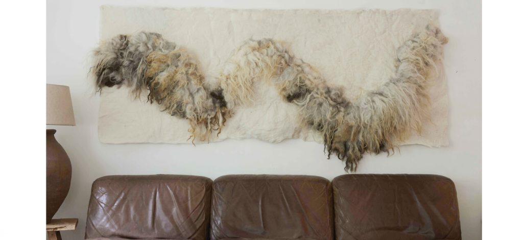 Woolart sheepwool large art object Halona