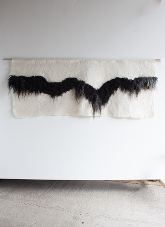 Halona black and white wool large wallhanging