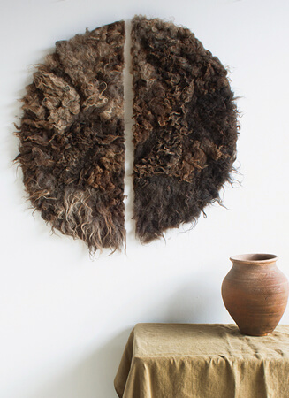 Halona brown artwork wool
